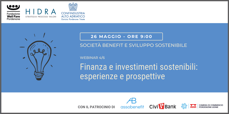 evento in presenza 26 maggio 2022 su finanza e investimenti sostenibili a Pordenone